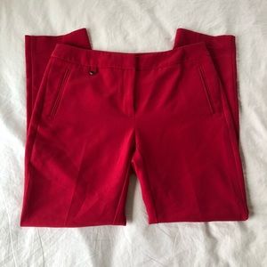 Red Cropped Dress Pants